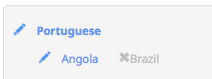 Brazil is grayed out in left navigation bar example
