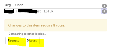 Request button